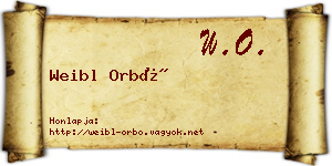 Weibl Orbó névjegykártya